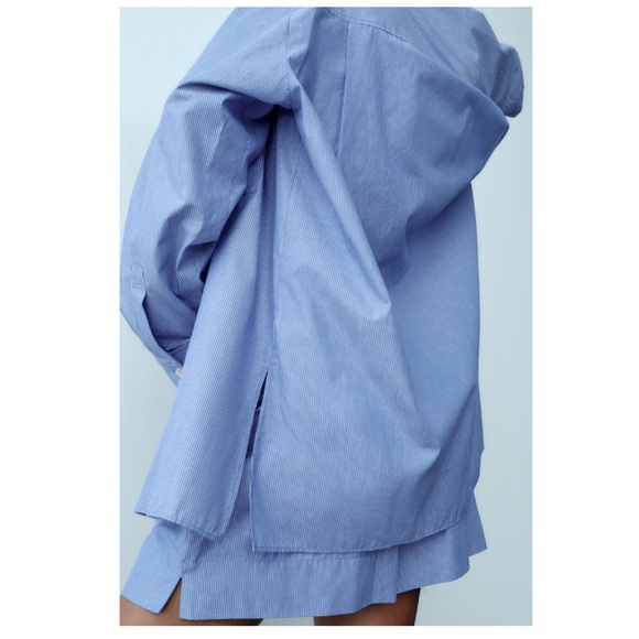 Zara Striped Women’s Menswear Style Poplin Shirt Small - Picture 6 of 16